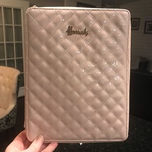 Harrods Blush Pink Patent Leather Quilted Case
